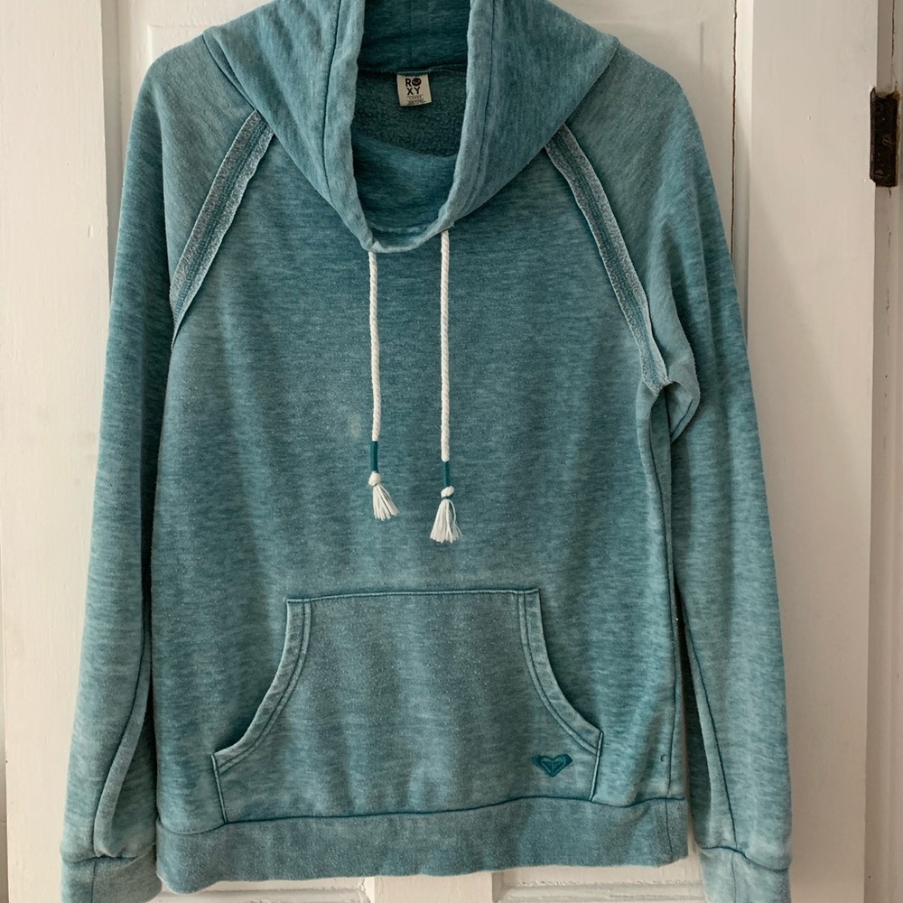 Roxy cowl neck sweatshirt/heathered teal